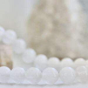 White Agate Chakra Balancing White Gemstone Energy Bracelet